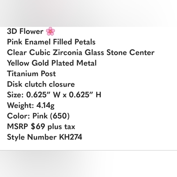 🔹️kate spade🔹️ Freshly Picked Flower Stud Earrings, Pink NWT ✨️🌸 - Picture 7 of 7